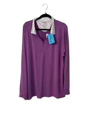 Birdie Bound Men's Purple Long Sleeve 1/4 Zip Up Golf Pullover Sz XL NWT